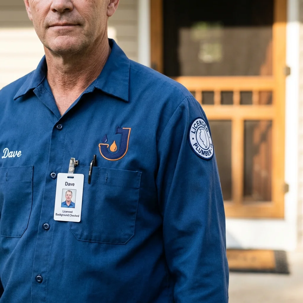 Licensed plumber showing ID badge in Towaoc, CO