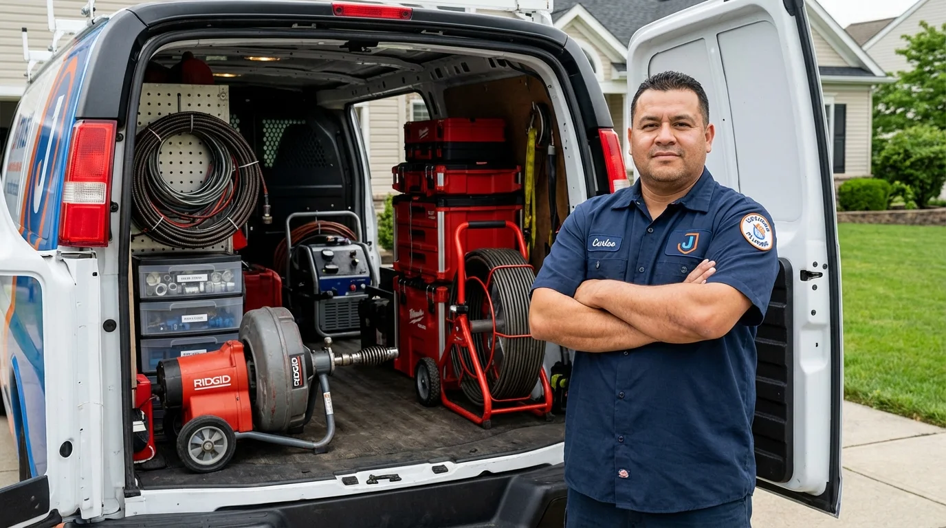 Professional drain cleaning equipment and Johns Plumbing LLC plumber in Towaoc