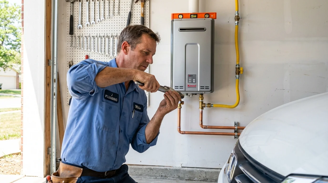 Tankless water heater installation by a Johns Plumbing LLC plumber in Towaoc